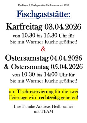 Öffnungszeiten Ostern