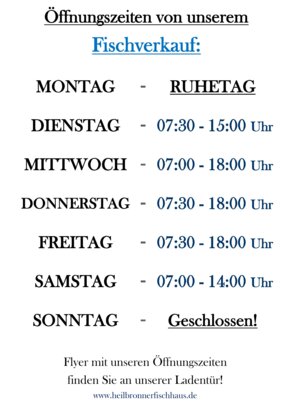 Öffnungszeiten Fischverkauf